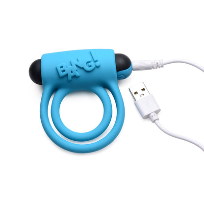 XR BRANDS - BANG! SILICONE COCK RING & BULLET WITH REMOTE CONTROL