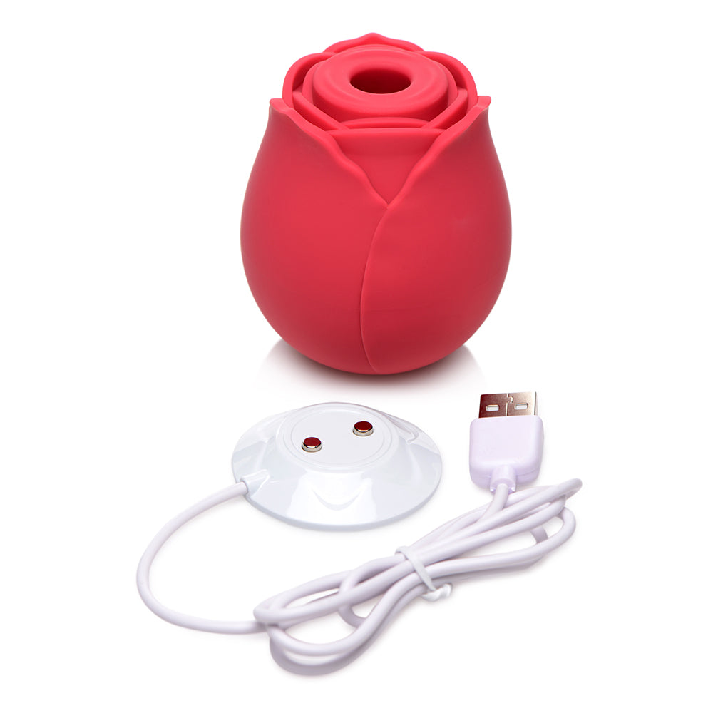 XR BRANDS - BLOOMGASM 10X WILD ROSE SILICONE SUCTION CLIT STIMULATOR