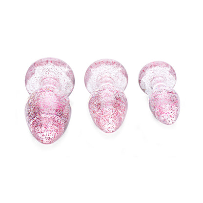 XR BRANDS - BOOTY SPARKS GLITTER GEM ANAL PLUG SET PINK