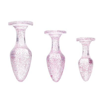 XR BRANDS - BOOTY SPARKS GLITTER GEM ANAL PLUG SET PINK