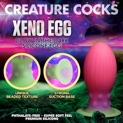 XR BRANDS - CREATURE COCKS XENO GLOW-IN-THE-DARK SILICONE EGG