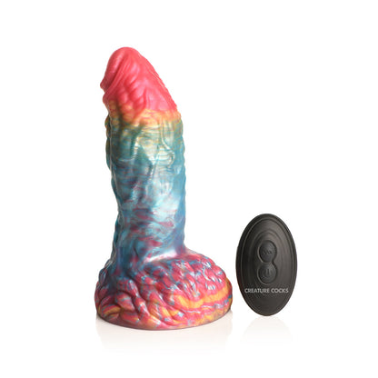 XR BRANDS - CREATURE COCKS RAINBOW PHOENIX VIBRATING SILICONE DILDO