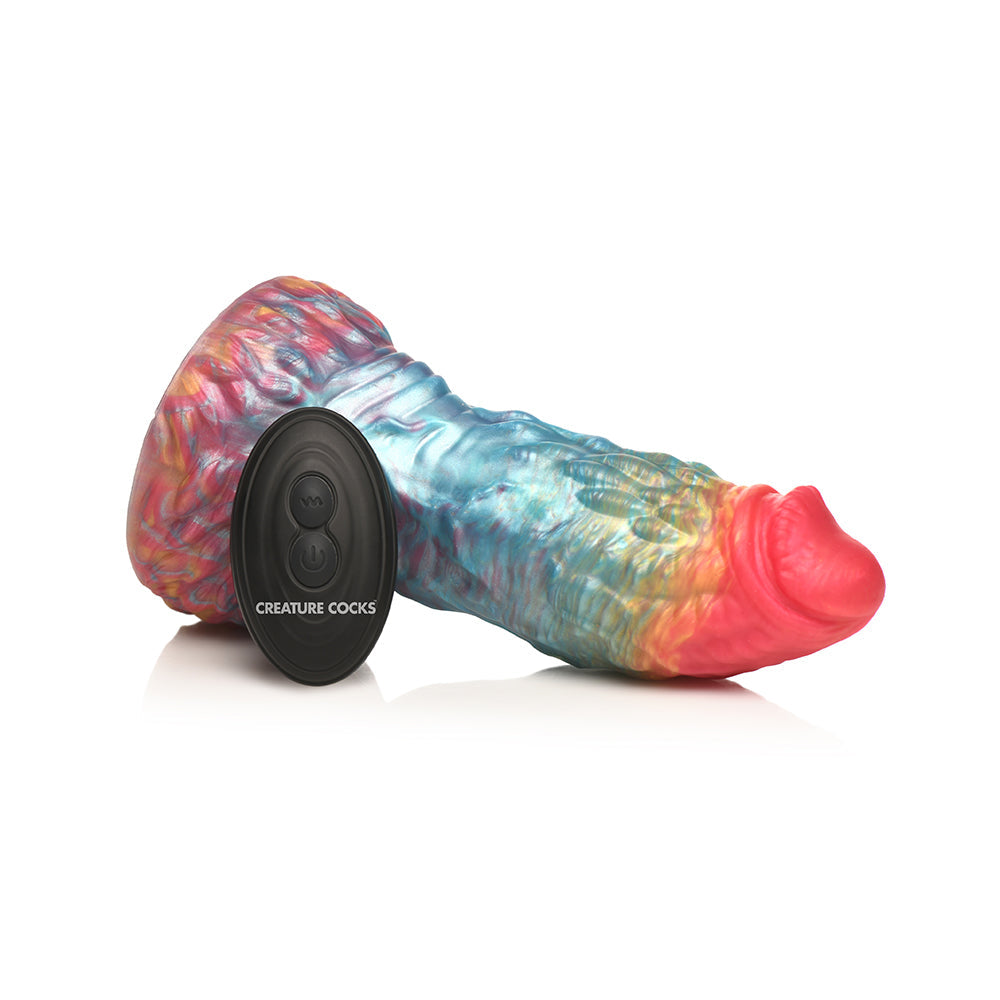 XR BRANDS - CREATURE COCKS RAINBOW PHOENIX VIBRATING SILICONE DILDO