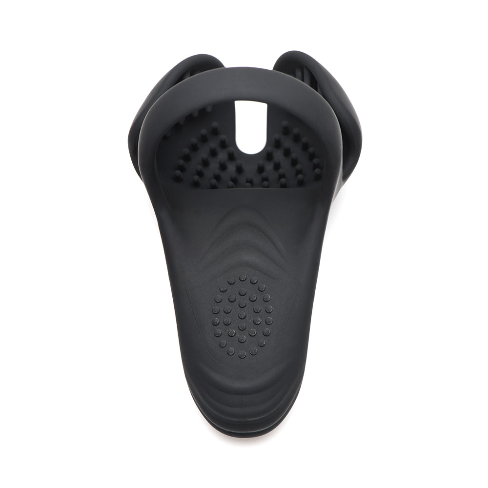 XR BRANDS - TRINITY MEN 10X SILICONE COCK & BALL RING WITH TAINT STIM AND REMOTE CONTROL