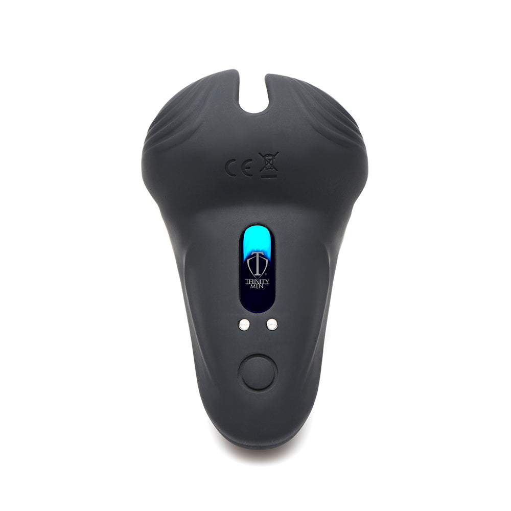 XR BRANDS - TRINITY MEN 10X SILICONE COCK & BALL RING WITH TAINT STIM AND REMOTE CONTROL