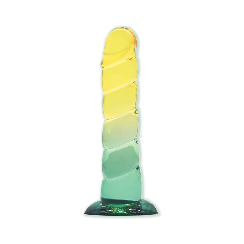 ICON BRANDS - SHADES SWIRL 7.5 IN. DILDO YELLOW/MINT