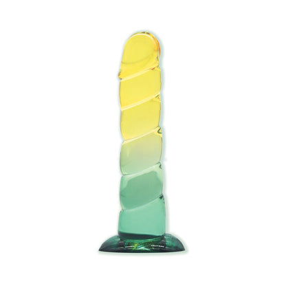 ICON BRANDS - SHADES SWIRL 7.5 IN. DILDO YELLOW/MINT