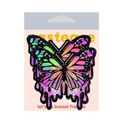 PASTEASE - BUTTERFLY MELT TRIPPY GLITTER RAINBOW NIPPLE PASTIES