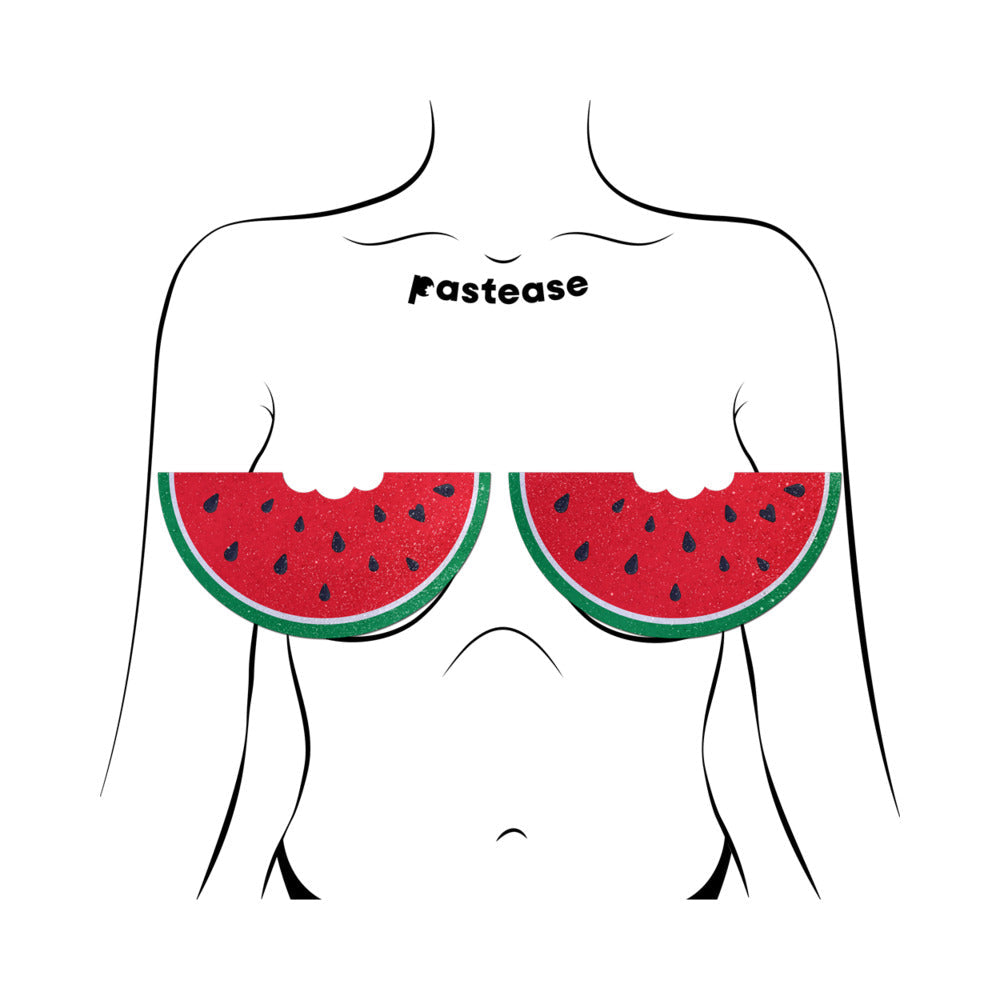 PASTEASE - WATERMELON SLICE WITH A BITE FULL BREAST COVERS SUPPOORT TAPE