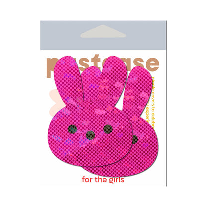 PASTEASE - GLITTERY PINK MARSHMALLOW EASTER BUNNY NIPPLE PASTIES