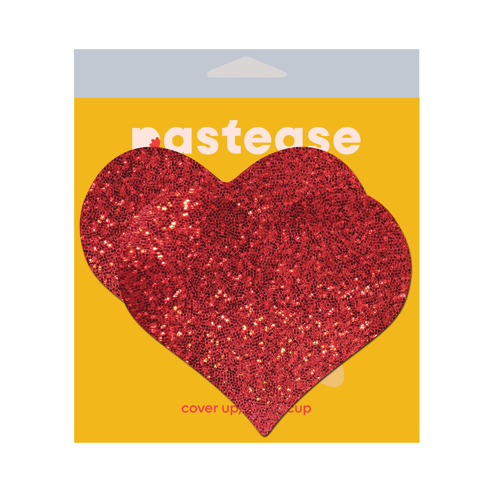 PASTEASE - HEART GLITTER RED FULL BREAST COVERS SUPPORT TAPE