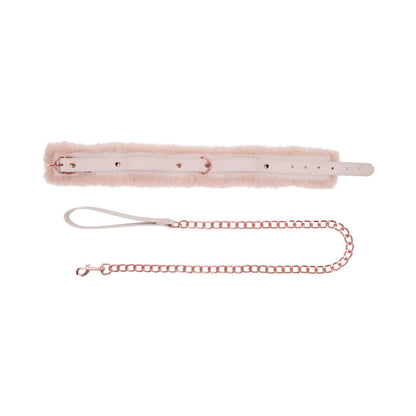 SPORTSHEETS - SEX & MISCHIEF PEACHES 'N CREAME FUR COLLAR & LEASH
