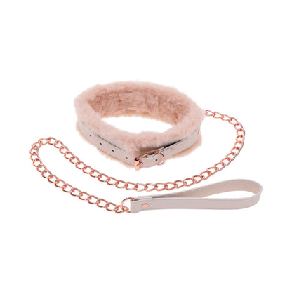 SPORTSHEETS - SEX & MISCHIEF PEACHES 'N CREAME FUR COLLAR & LEASH