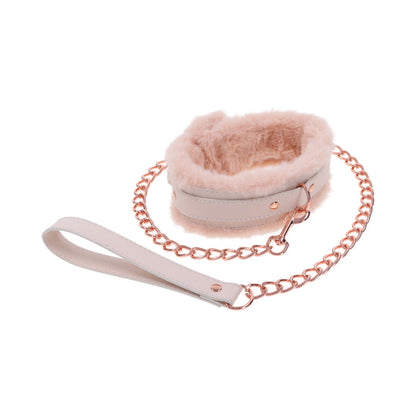 SPORTSHEETS - SEX & MISCHIEF PEACHES 'N CREAME FUR COLLAR & LEASH