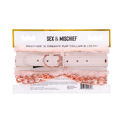 SPORTSHEETS - SEX & MISCHIEF PEACHES 'N CREAME FUR COLLAR & LEASH