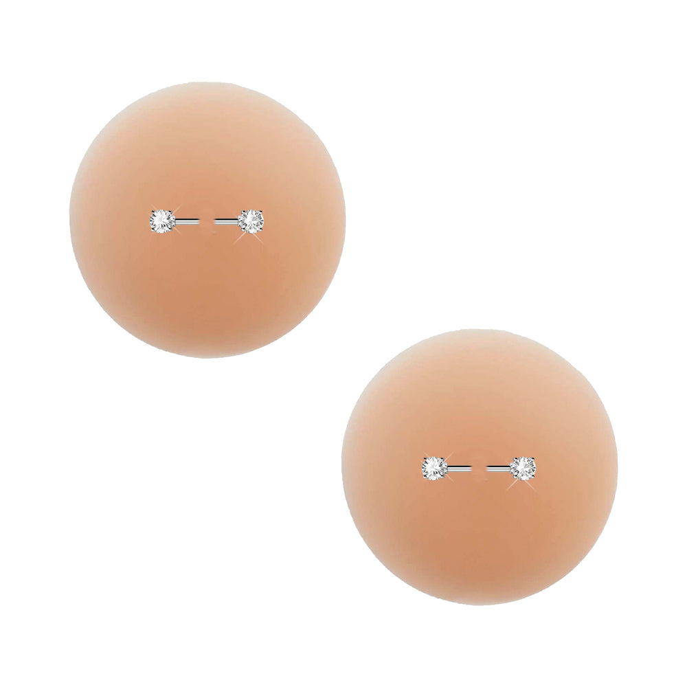 NEVA NUDE - PEEK-A-BOO PIERCING BLING COBRE-MAMILOS REUTILIZÁVEIS EM SILICONE