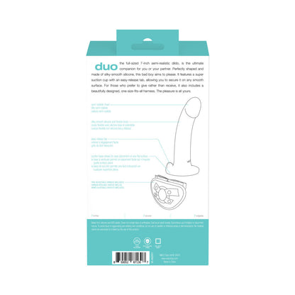 VEDO - DUO SILICONE DILDO (NON-VIBRATING) WITH HARNESS TURQUOISE/BLACK