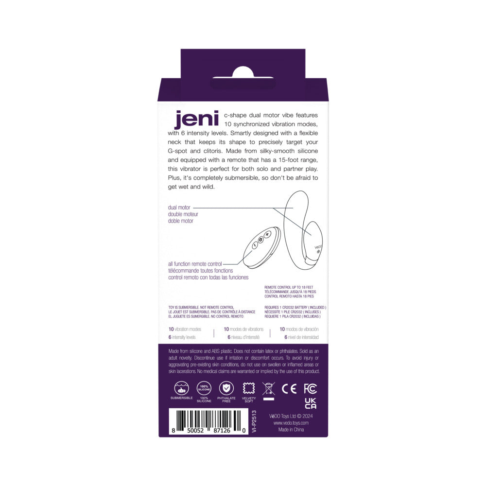 VEDO - JENI C SHAPED DUAL MOTOR VIBE WITH REMOTE