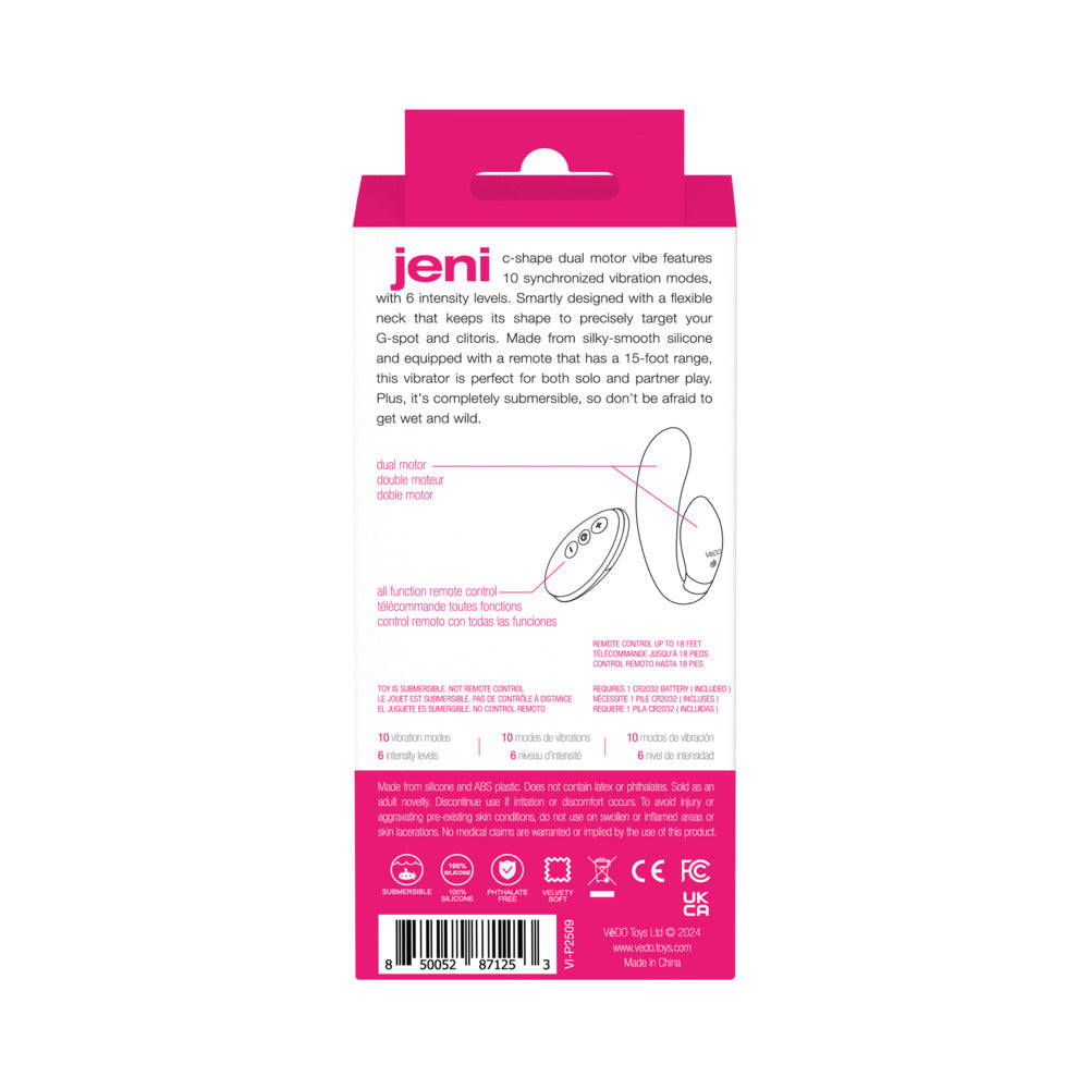VEDO - JENI C SHAPED DUAL MOTOR VIBE WITH REMOTE