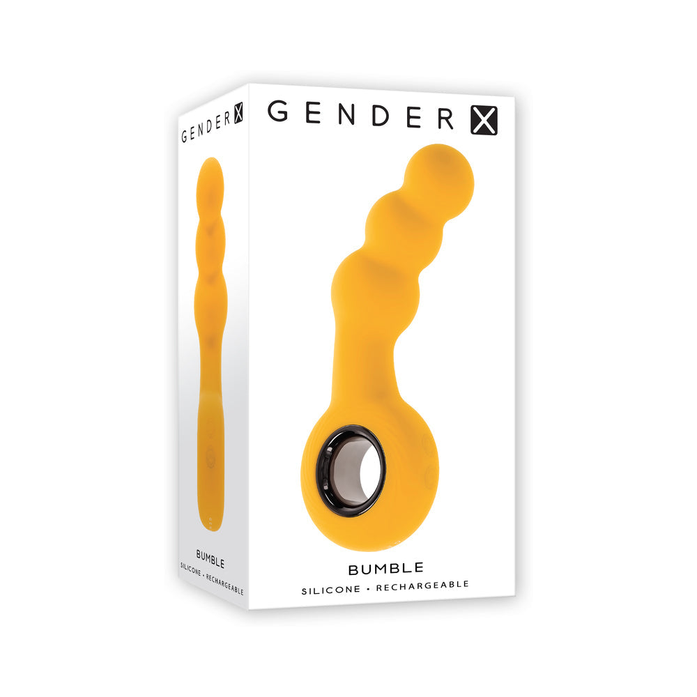 GENDER X - BUMBLE RECHARGEABLE SILICONE VIBRATING PLUG YELLOW