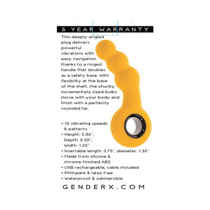 GENDER X - BUMBLE RECHARGEABLE SILICONE VIBRATING PLUG YELLOW