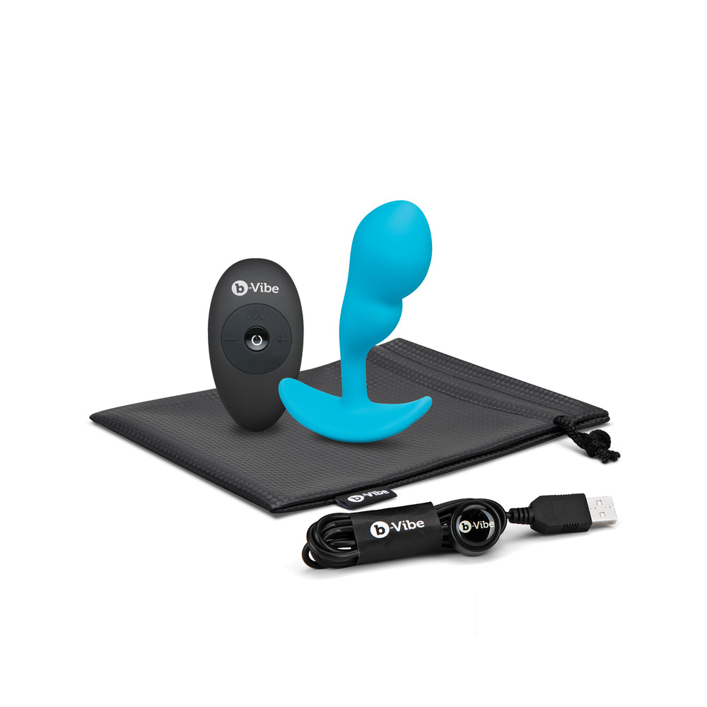 B-VIBE - VIBRATING P-SPOT SNUG PLUG SMALL WITH RECHARGEABLE REMOTE CONTROL