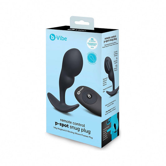 B-VIBE - VIBRATING P-SPOT SNUG PLUG LARGE COM COMANDO RECARREGÁVEL