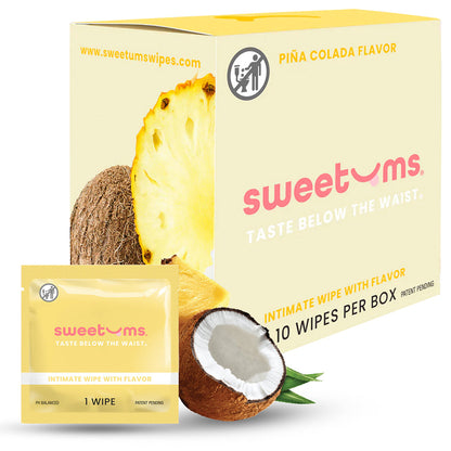 SWEETUMS - INTIMATE WIPES PINA COLADA FLAVOR 10-PACK