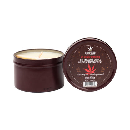 EARTHLY BODY - HEMP SEED HOLIDAY 3-IN-1 MASSAGE CANDLE STUFF MY STOCKING 6 OZ.