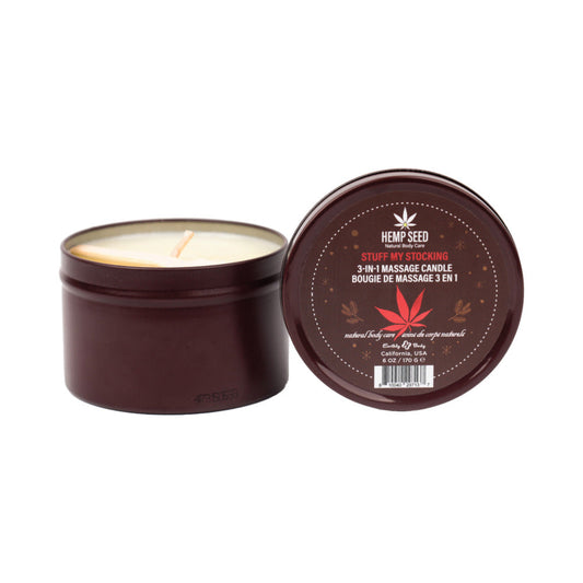 EARTHLY BODY - HEMP SEED HOLIDAY 3-IN-1 MASSAGE CANDLE STUFF MY STOCKING 6 OZ.