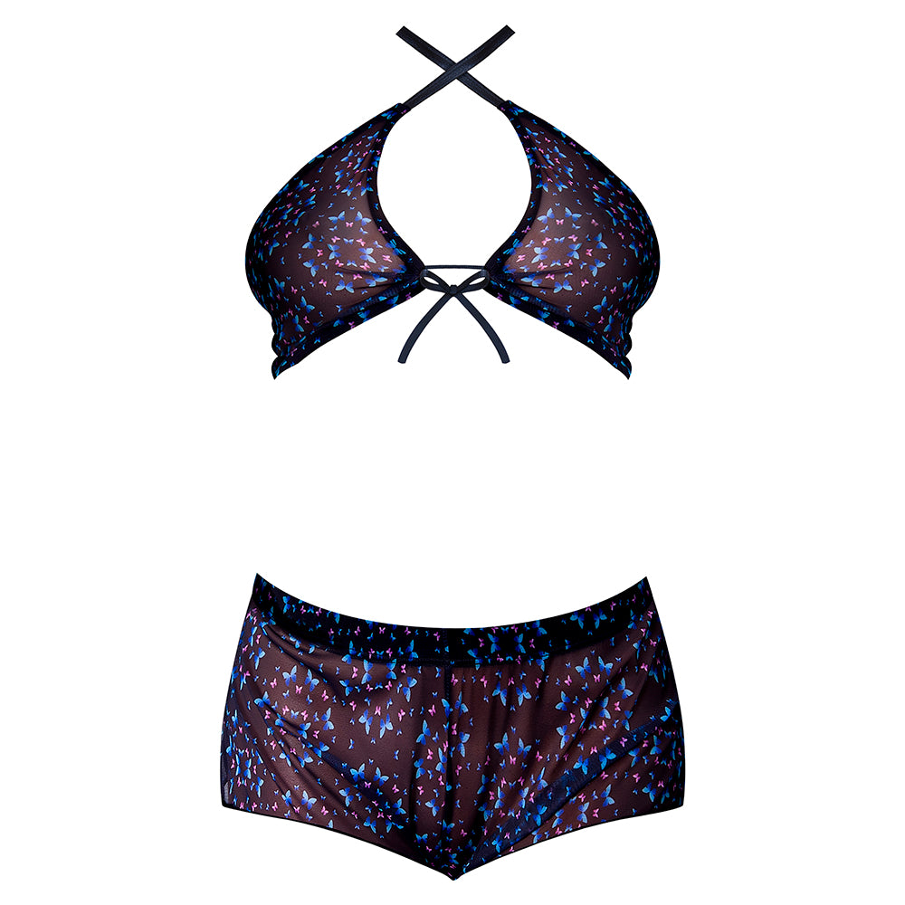 MAGIC SILK - CONJUNTO TOP HALTER & CALÇÕES HAZY DAYZ BORBOLETA S/M
