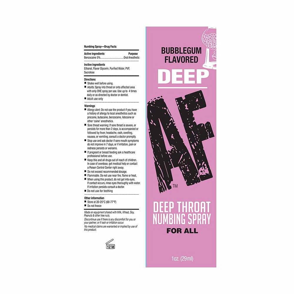 LITTLE GENIE - DEEP AF NUMBING DEEP THROAT SPRAY BUBBLEGUM 1 OZ.