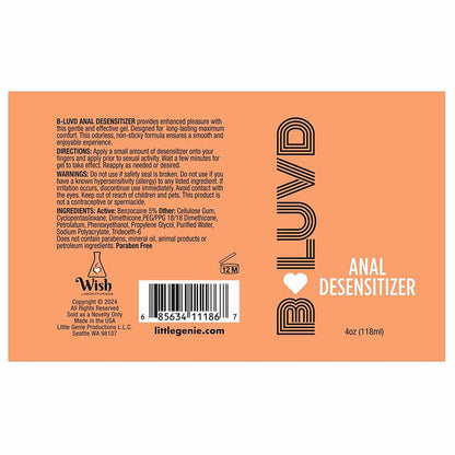 LITTLE GENIE - LUBRIFICANTE DESSENSIBILIZANTE ANAL B-LUVD 4 OZ.