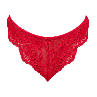 MAGIC SILK - SUGAR HIGH SPLIT CROTCH PANTY RED S/M