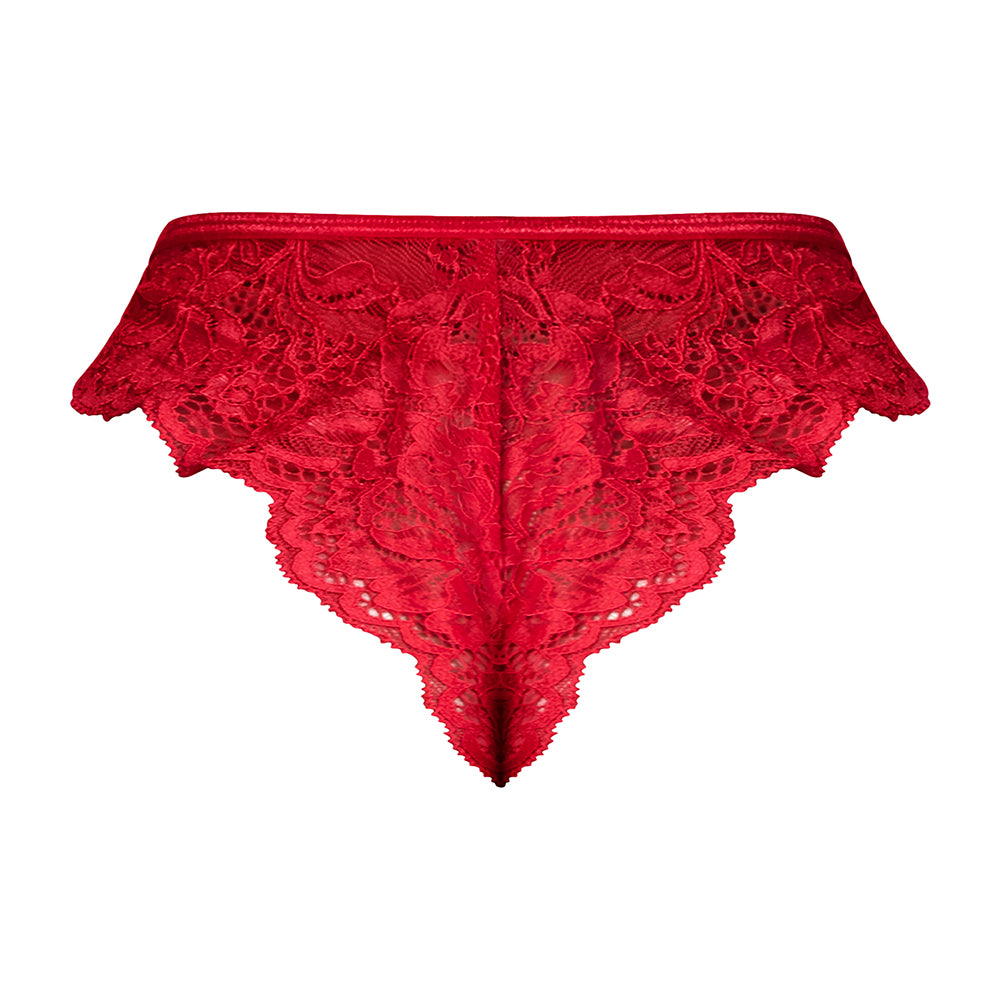 MAGIC SILK - SUGAR HIGH SPLIT CROTCH PANTY RED S/M