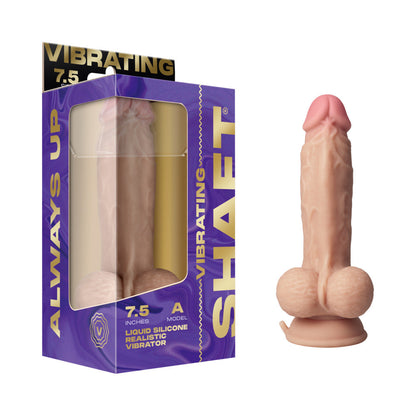 SHAFT - MODELO VIBRATÓRIO A: DILDO DE SILICONE DE DENSIDADE DUPLA DE 7,5 POL. COR PINHO