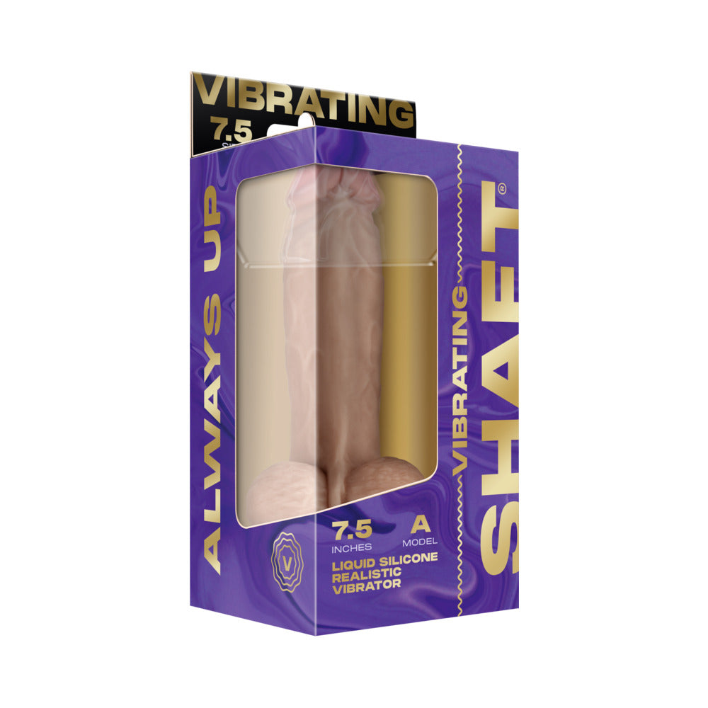 SHAFT - MODELO VIBRATÓRIO A: DILDO DE SILICONE DE DENSIDADE DUPLA DE 7,5 POL. COR PINHO