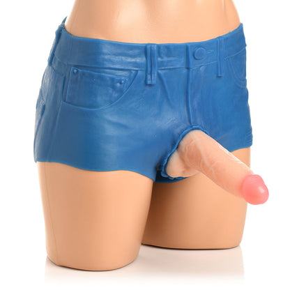 XR BRANDS - STRAP U BOOTY SHORTS DILDO SILICONE STRAP-ON HARNESS 6 IN. LARGE
