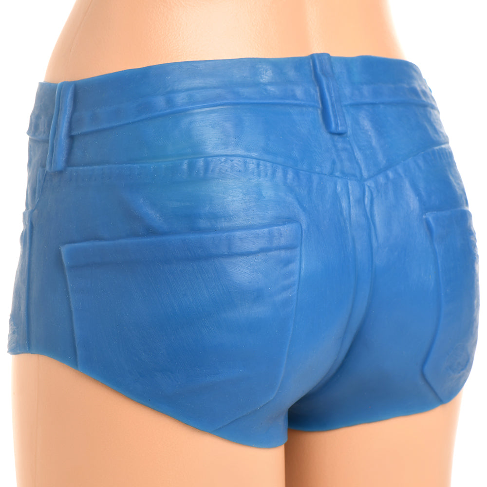 XR BRANDS - STRAP U BOOTY SHORTS DILDO SILICONE STRAP-ON HARNESS 6 IN. LARGE