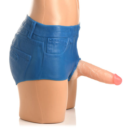 XR BRANDS - STRAP U BOOTY SHORTS SILICONE STRAP-ON DILDO HARNESS 6 IN. SMALL
