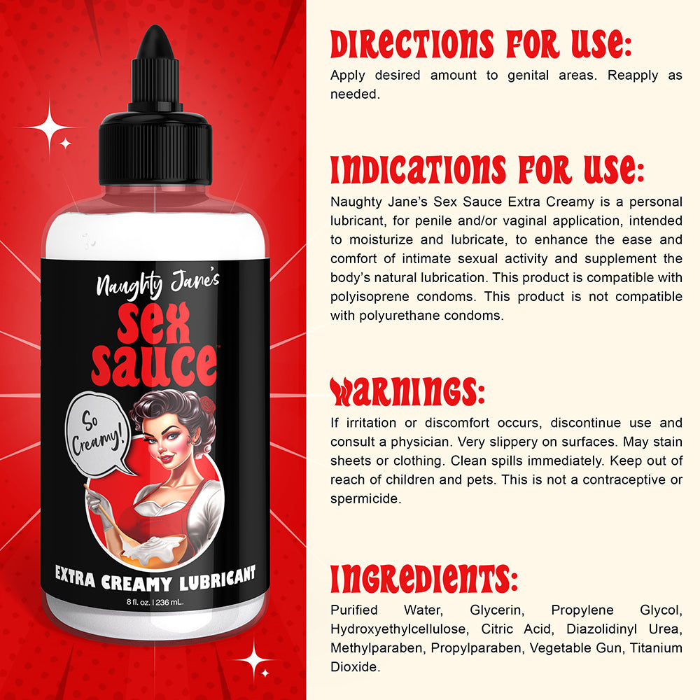 XR BRANDS - NAUGHTY JANE'S SEX SAUCE LUBRIFICANTE EXTRA CREMOSO 8 OZ.