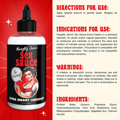 XR BRANDS - NAUGHTY JANE'S SEX SAUCE LUBRIFICANTE EXTRA CREMOSO 8 OZ.