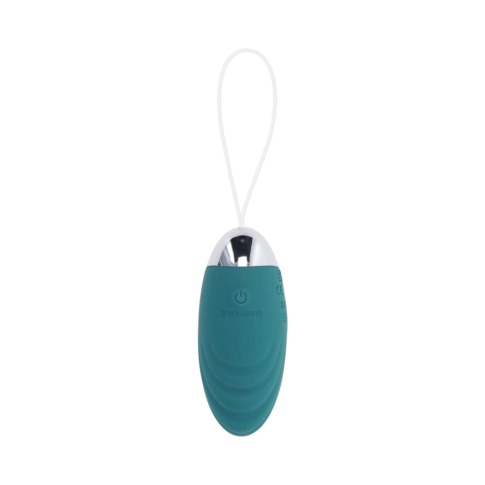 EVOLVED - OVAL OFFICE RECHARGEABLE VIBRATING EGG WITH REMOTE SILICONE TEAL