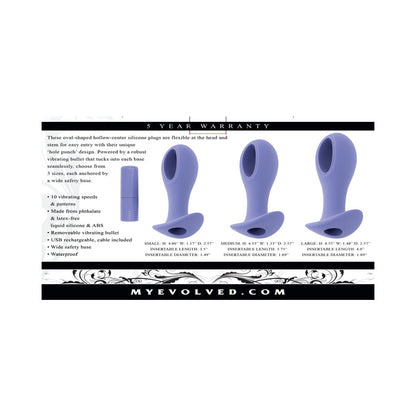 EVOLVED - HOLE PUNCH PLUG SET RECHARGEABLE PURPLE