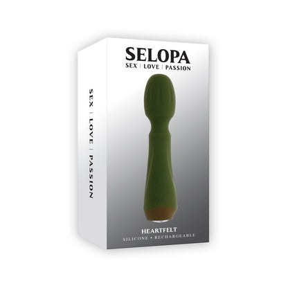 SELOPA - HEARTFELT RECHARGEABLE VIBRATING MINI WAND SILICONE GREEN