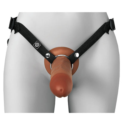PIPEDREAM - FANTASY X-TENSIONS ELITE HOLLOW SILICONE STRAP-ON 8 IN. BROWN