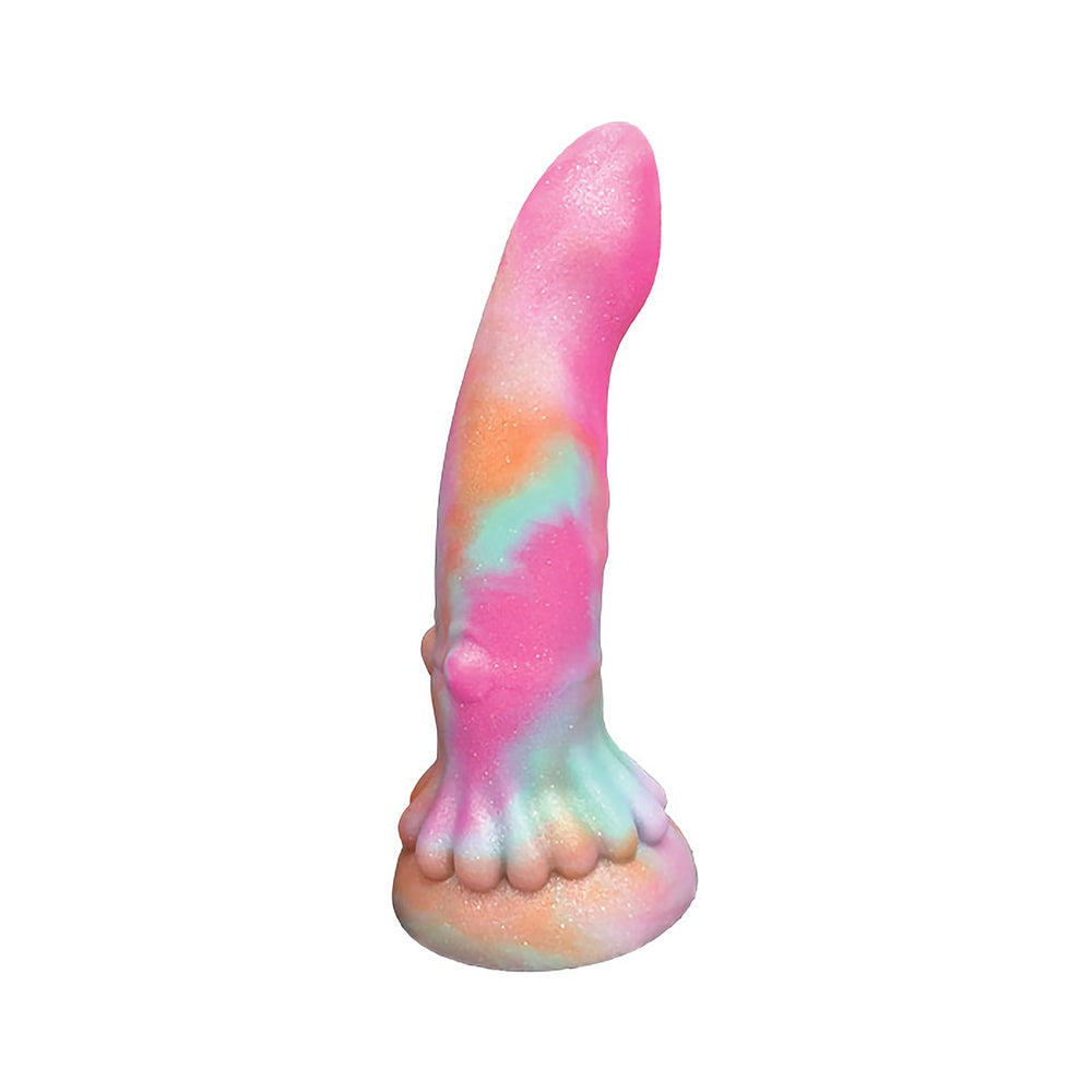 HOTT PRODUCTS - MONSTER ROMANCE SQUID LUST WITH VIBRATING BULLET SILICONE DILDO 6 IN.
