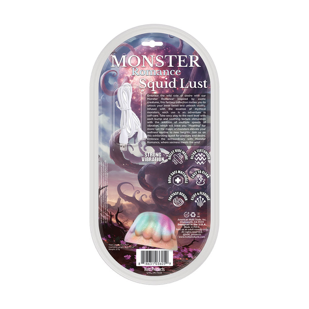 HOTT PRODUCTS - MONSTER ROMANCE SQUID LUST WITH VIBRATING BULLET SILICONE DILDO 6 IN.