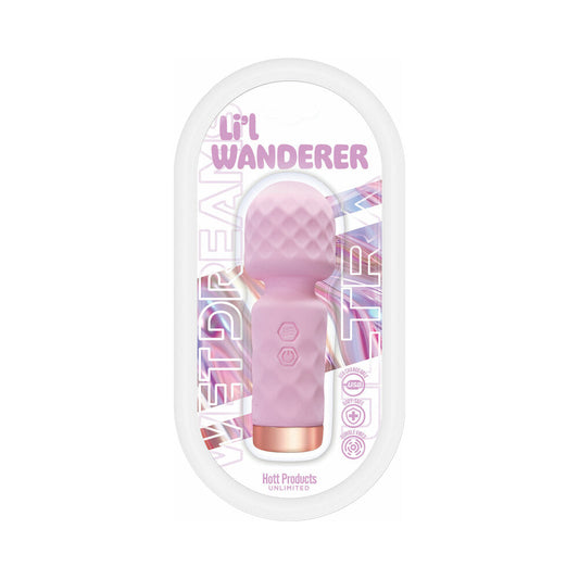 HOTT PRODUCTS - WET DREAMS LIL' WANDERER MINI MASSAGE WAND MULTI-SPEED SILICONE PINK