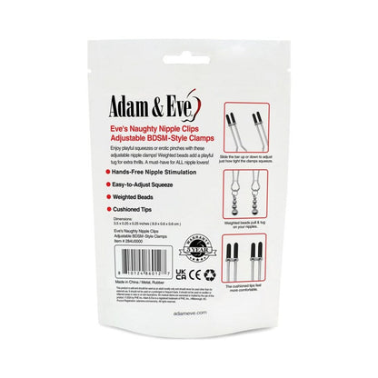 ADAM & EVE - EVE'S NAUGHTY NIPPLE CLIPS (BAG PACKAGING)